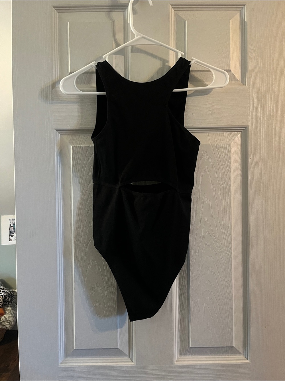 Colsie Black One-Piece Bodysuit with Front & Back Cutout
